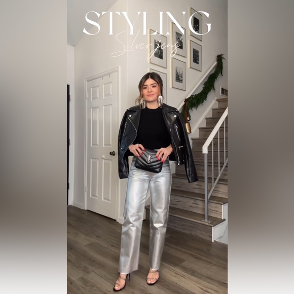 SILVER SNAKESKIN SNAKE JEANS PANTS MADE IN ITALY - Picture 8 of 10